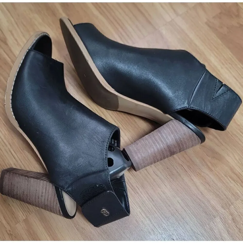 Cole Haan Peep Toe Leather Bootie 6.5